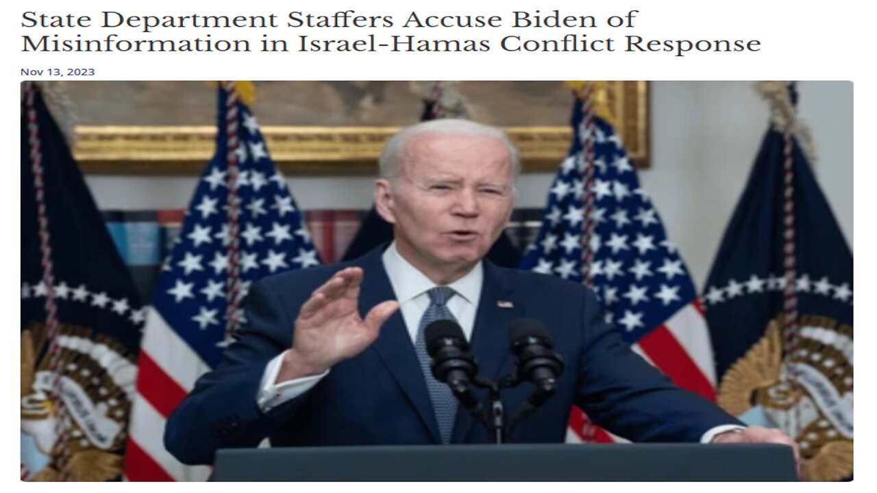 Why Are State Dept. Staffers accusing Biden of Mis-Info