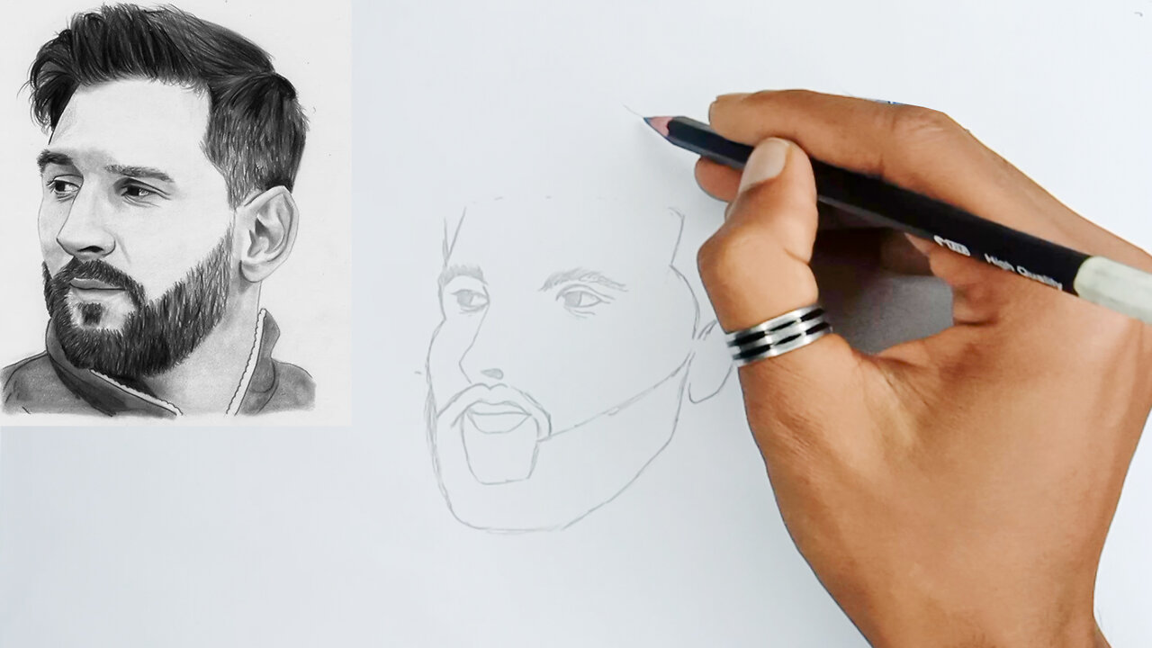 How to Draw Lionel Messi Step by Step | Sketch Tutorial