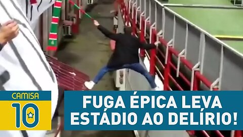 Torcedor invade campo, tem fuga ÉPICA e leva estádio ao DELÍRIO!