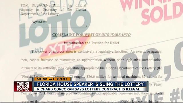 Florida House Speaker is suing the Lottery