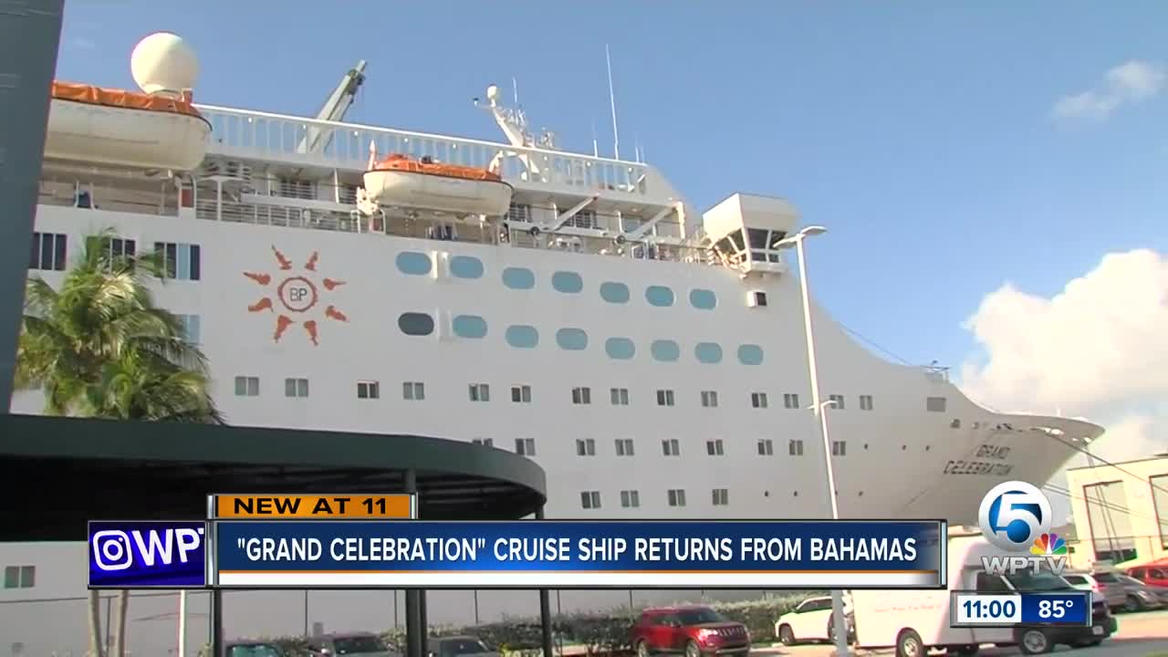 Grand Celebration cruise ship returns after Bahamas humanitarian mission