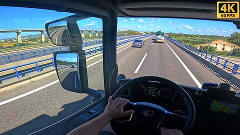 Scania V8 Truck Driving on Highways! 🇪🇸 POV Calm Driving Across Europe