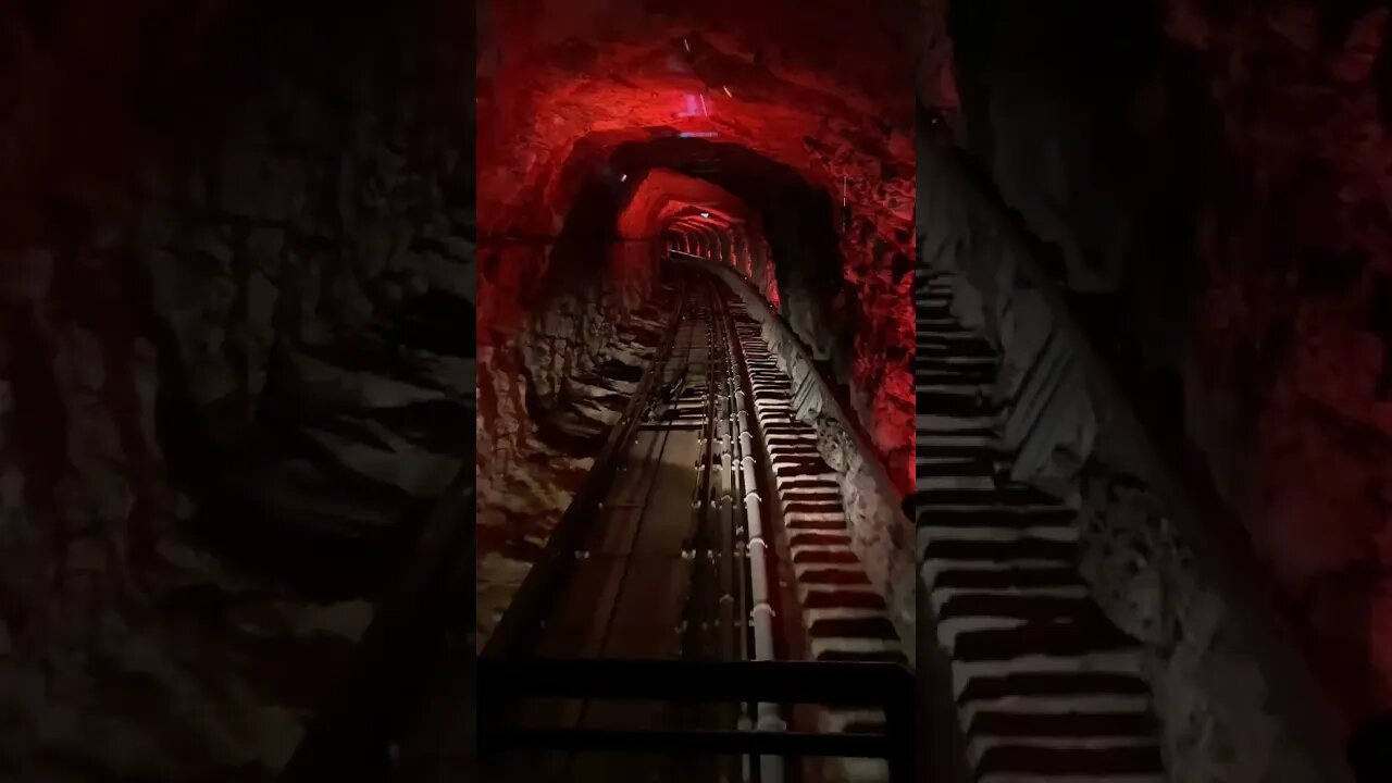 Harder Kulm Funicular! 60 degree angle! So steep! Switzerland!