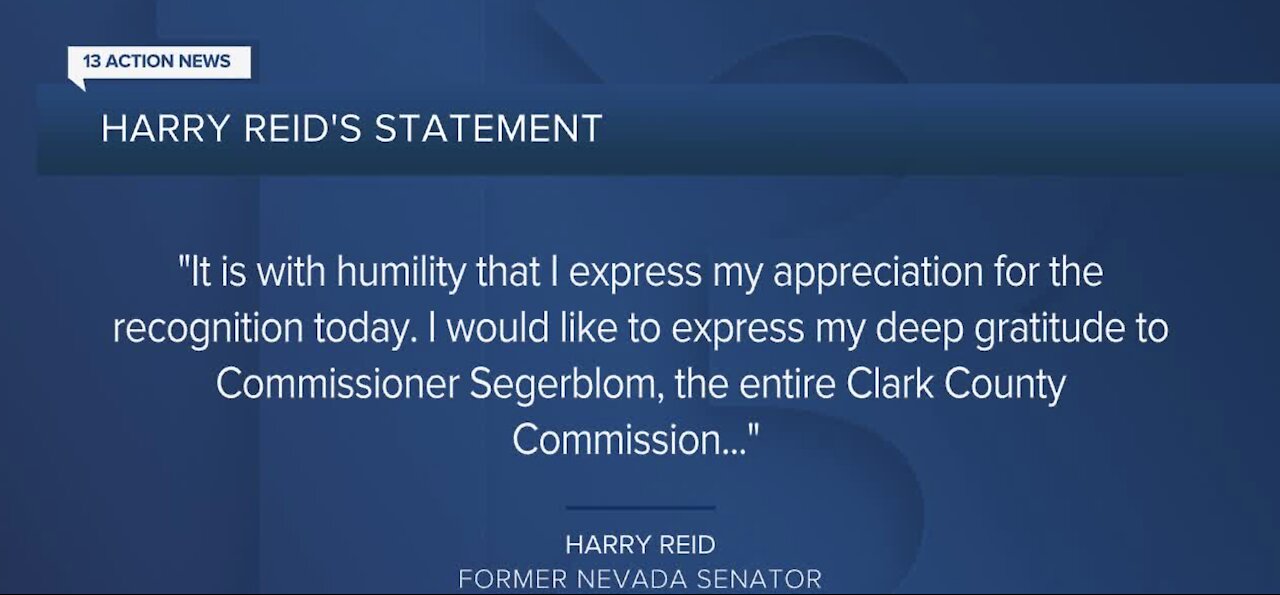 Harry Reid responds to commission's vote to rename Las Vegas airport in his honor