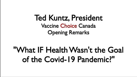 What IF health wasn't the goal of Covid-19 Pandemic?