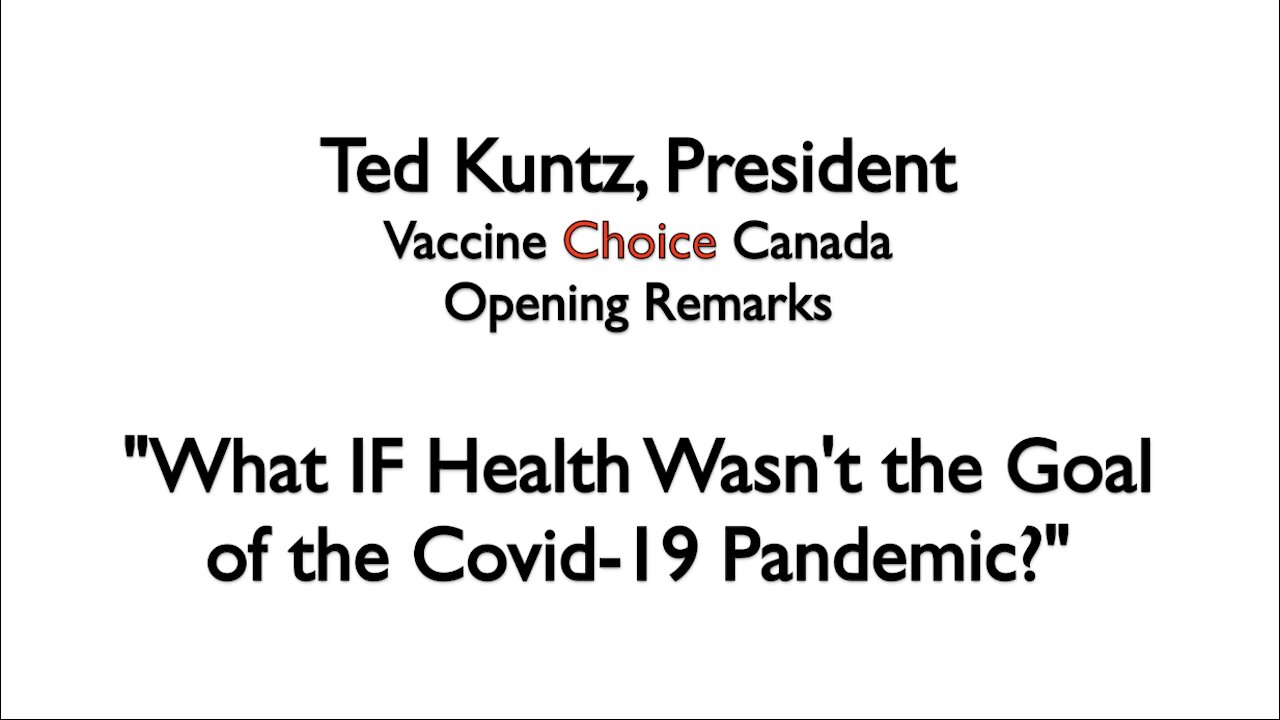 What IF health wasn't the goal of Covid-19 Pandemic?