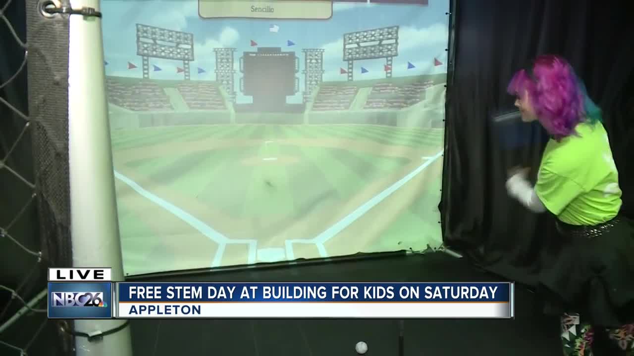 Checking out the 'Big League Fun' exhibit at the Building for Kids