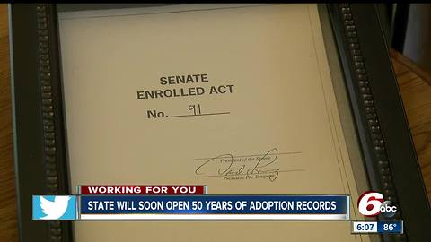 Indiana preparing to open the records for all adoptions between 1941 and 1993