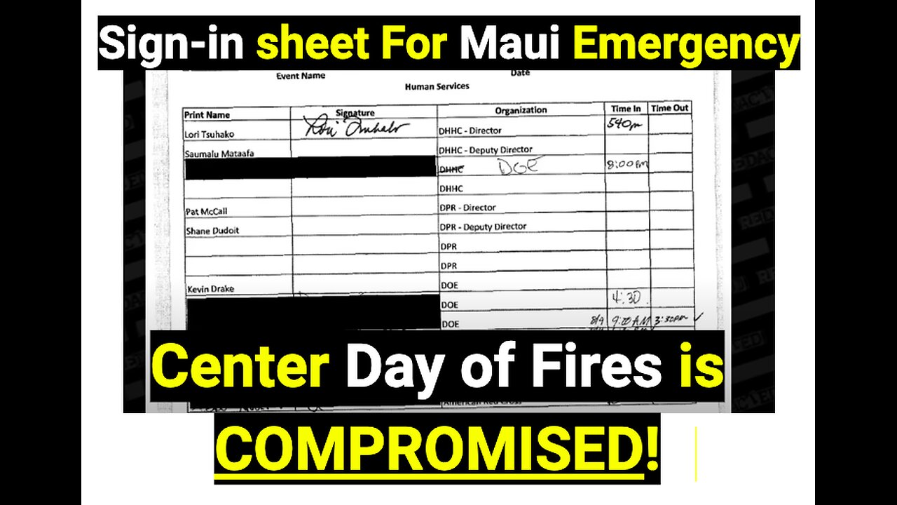 Sign-in sheet For Maui Emergency Center Day of Fires is COMPROMISED!