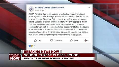 Kenosha school closed following social media threat