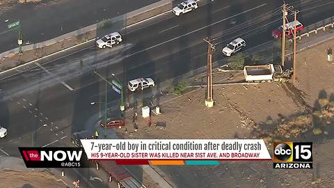 7-year-old boy remains in critical condition after deadly crash in Phoenix on Monday