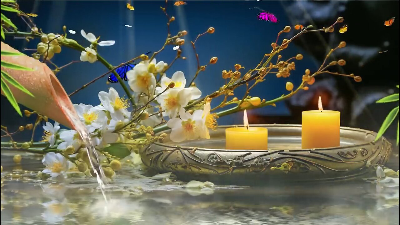 Beautiful Piano Music Water Sounds - Bamboo Relaxing Music Meditation 4