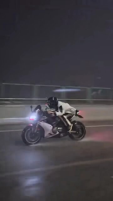 operating a high-performance motorcycle in inclement weather ☔