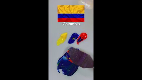 ASMR Mixing the colors of the Colombian flag