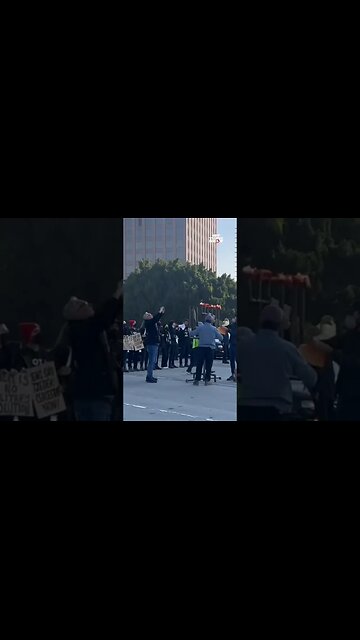 Pro Palestinians Protesters Block Southbound 110 Freeway in Los Angeles