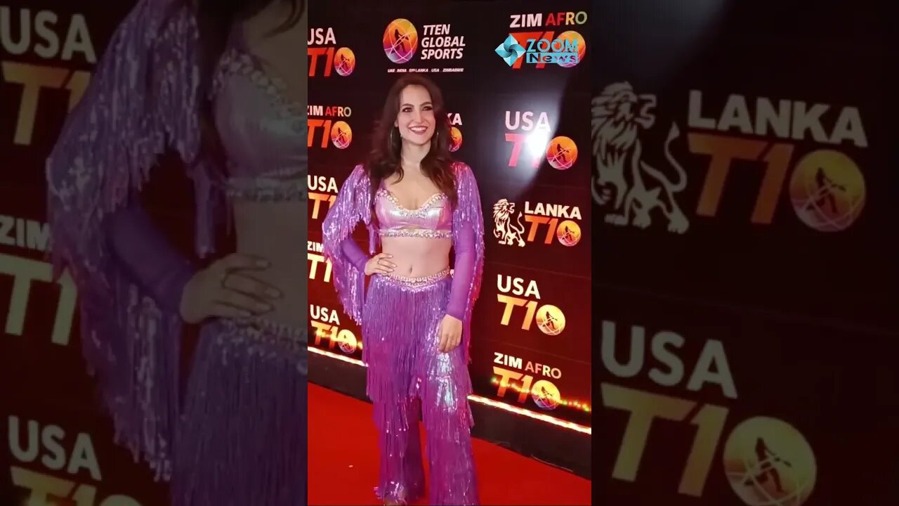 Elli Avram Looks H0T In Pink Navel Cut Outfit At GRAND Launch Of T10 Global Sports