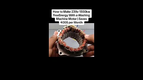 Free energy generator with washing machine motor