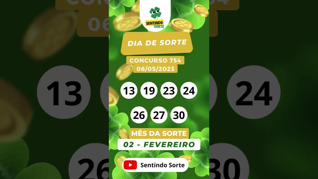 🍀 Resultado DIA DE SORTE 754 | 06/05/23 | Sentindo Sorte #shorts