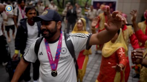 Captain Rohit Sharma with the team has landed in New Delhi with jubilation in the air all around