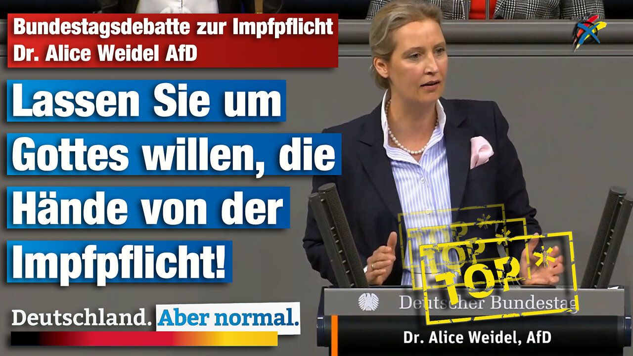 Bundestagsdebatte zur Impfpflicht Dr. Alice Weidel AfD