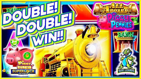 HIDE YOUR EYES! DOUBLE BIG WIN! Superlock Jackpot Piggy Pennies VS All Aboard Piggy Bankin HIGHLIGHT