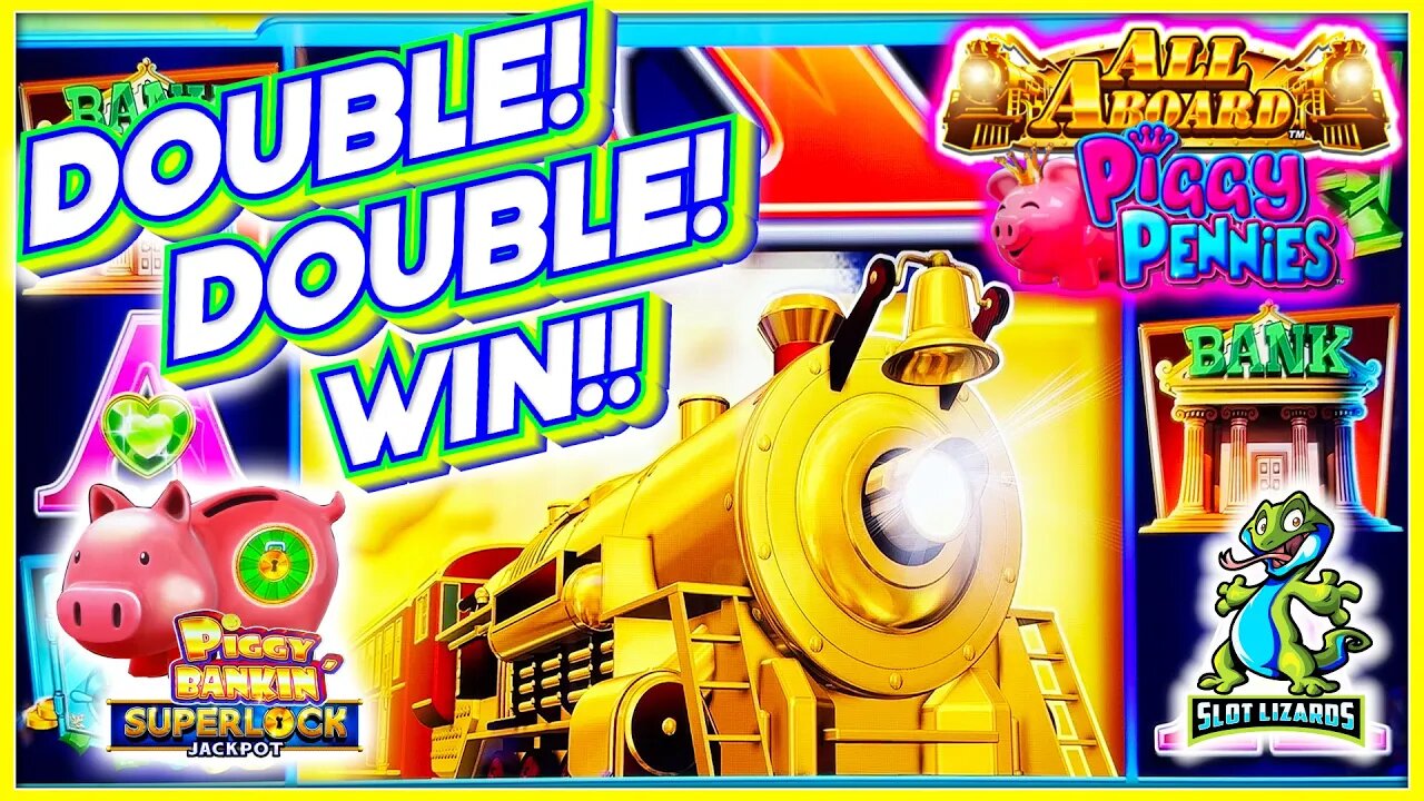 HIDE YOUR EYES! DOUBLE BIG WIN! Superlock Jackpot Piggy Pennies VS All Aboard Piggy Bankin HIGHLIGHT