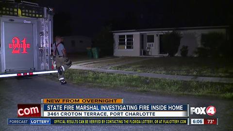 Fire marshal investigating Port Charlotte fire