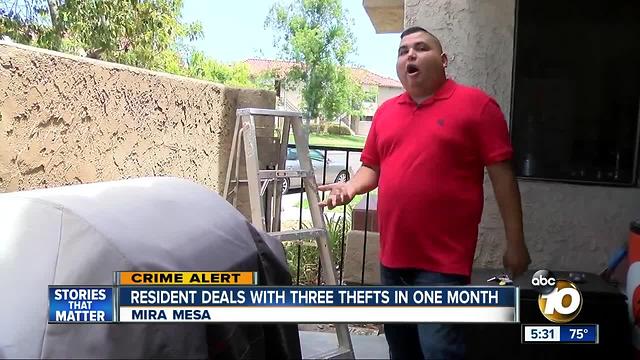 Resident deals with three thefts in one month in Mira Mesa
