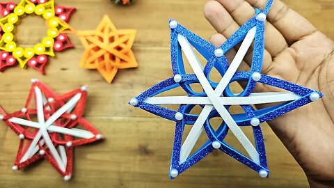 ❄Christmas Ornaments❄ Handmade 3D Snowflake Making For Upcoming Christmas Tree Decorations🎄