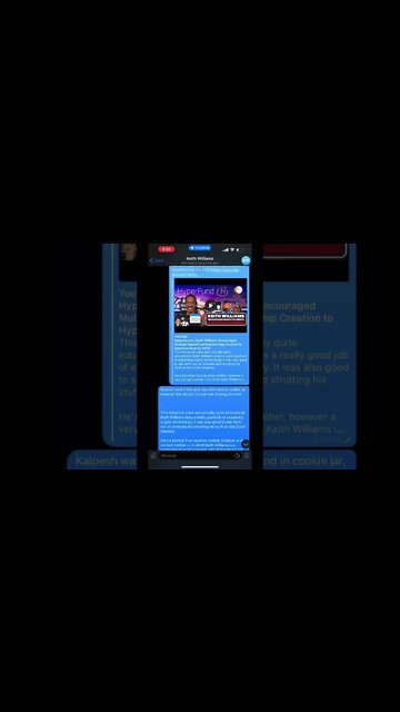 Keith Williams (HyperFund, HyperVerse & HyperNation) txting Danny de Hek (Ponzi Scheme Buster)