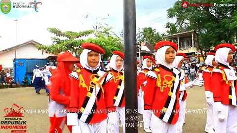 PERLOMBAAN BARIS BERBARIS ANTAR SMP/SMA SE KECAMATAN JARAI HUT RI KE 77 SUMATERA SELATAN