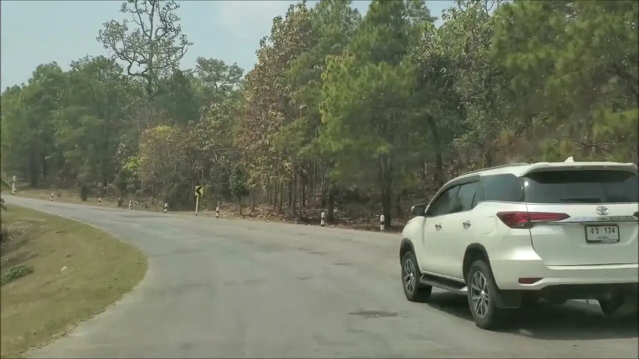 driving to nearest 7/11 store in mountain village. Chiang Mai province Thailand.