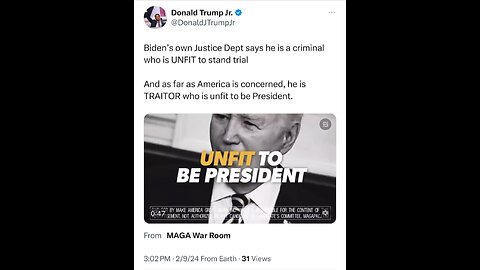 JB is unfit. Don Jr vid. 🇺🇸🇺🇸🇺🇸
