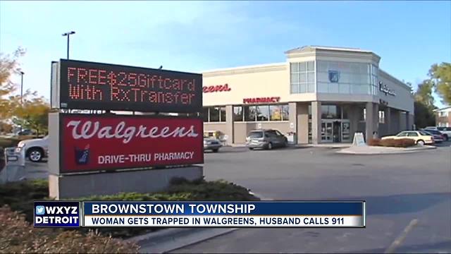 Husband calls police after wife gets locked in Walgreens in Brownstown