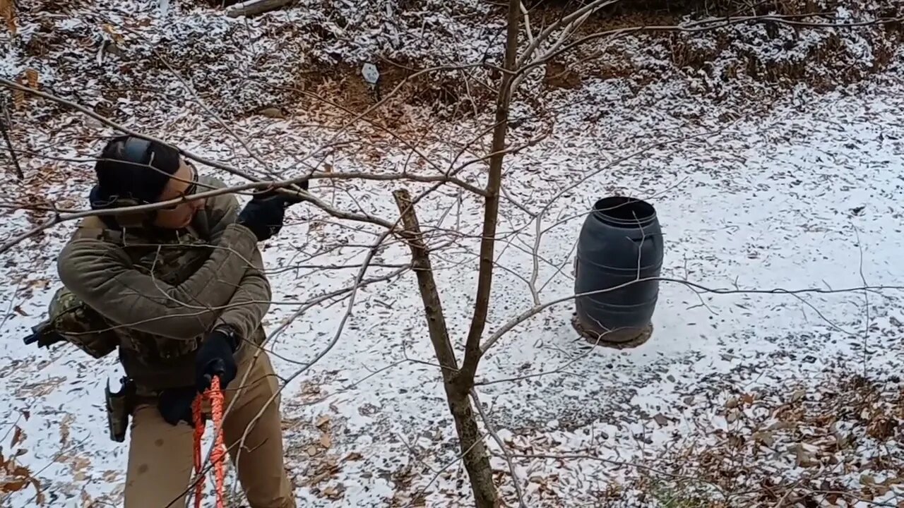 One-Hand Shooting Hanging from a Rope !