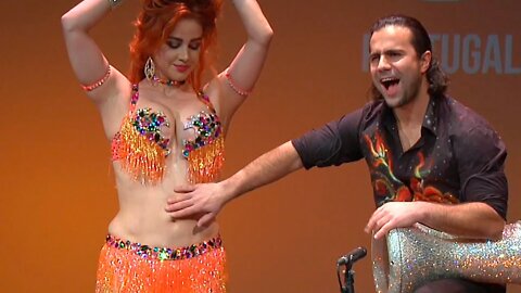 Oxana Bazaeva and Artem Uzunov belly dance drums