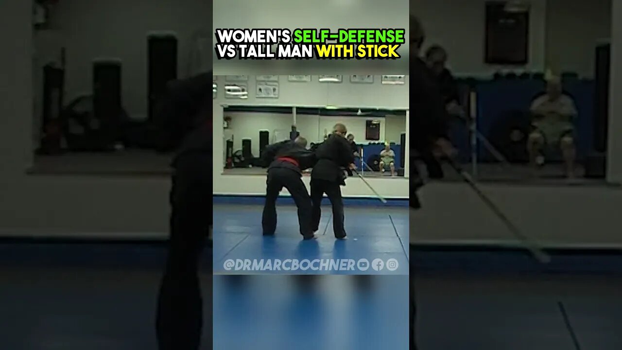 Woman defending against stick #selfdefenseforwoman #bochnerstudio