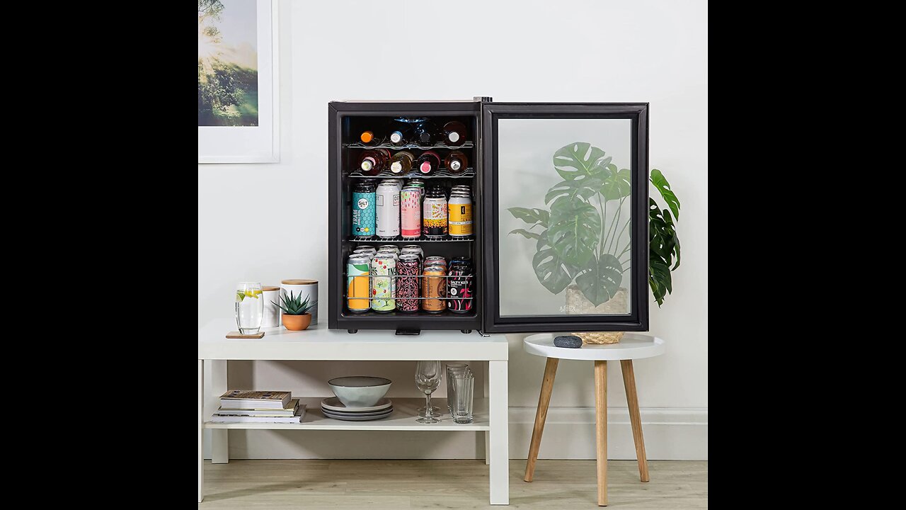 Kuhla KBC2B Black 62 Litre Wine and Drinks Mini Fridge with Lock and Key