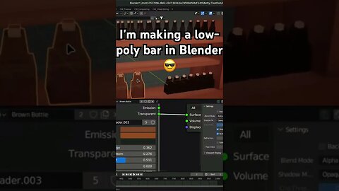I making a low-poly bar in blender. #shorts #blender