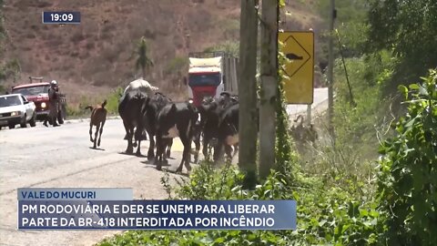 Vale do Mucuri: PMR e DER se unem para liberar parte da BR-418 interditada por Incêndio em Vegetação