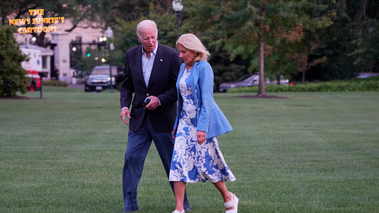 Biden takes no questions while walking back to the White House with his Dr. after spending 3/4 of the past month on vacation.