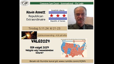 05-11-24 Del 2 USA valget 2024 - Det viktigste valget i menneskehetens historie?