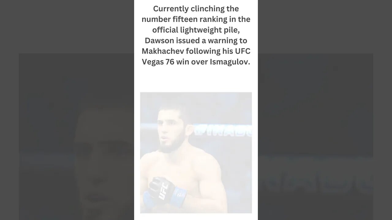 After winning UFC Vegas 76, Grant Dawson offers a stern warning to Islam Makhachev. #shorts