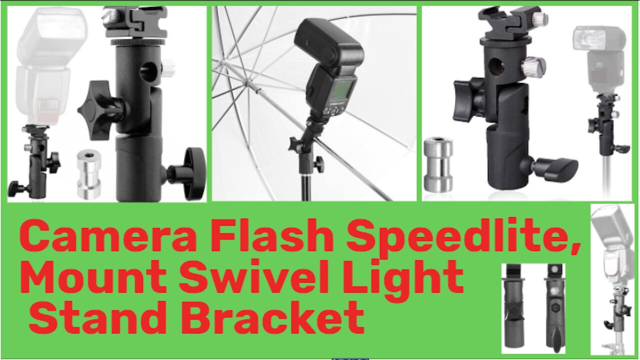 Camera Flash Speedlite Mount Swivel Light Stand Bracket.