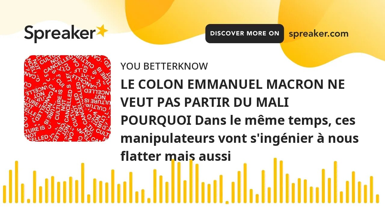 LE COLON EMMANUEL MACRON NE VEUT PAS PARTIR DU MALI POURQUOI Dans le même temps, ces manipulateurs v