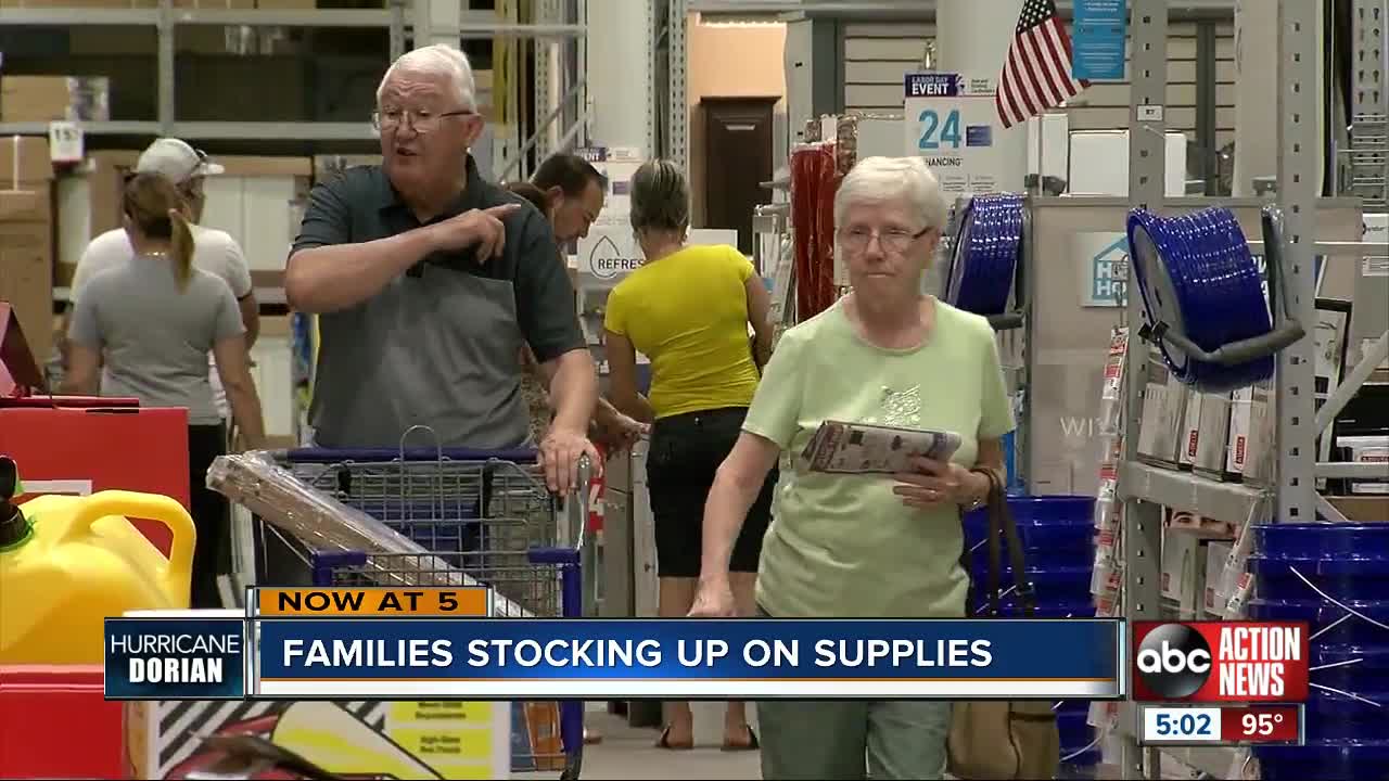 Families picking up supplies ahead of Hurricane Dorian