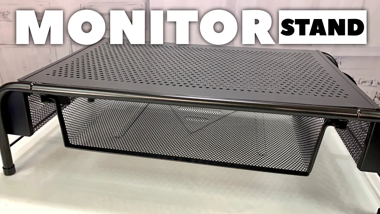 Metal Desk Monitor Stand Riser with Organizer Drawer Review