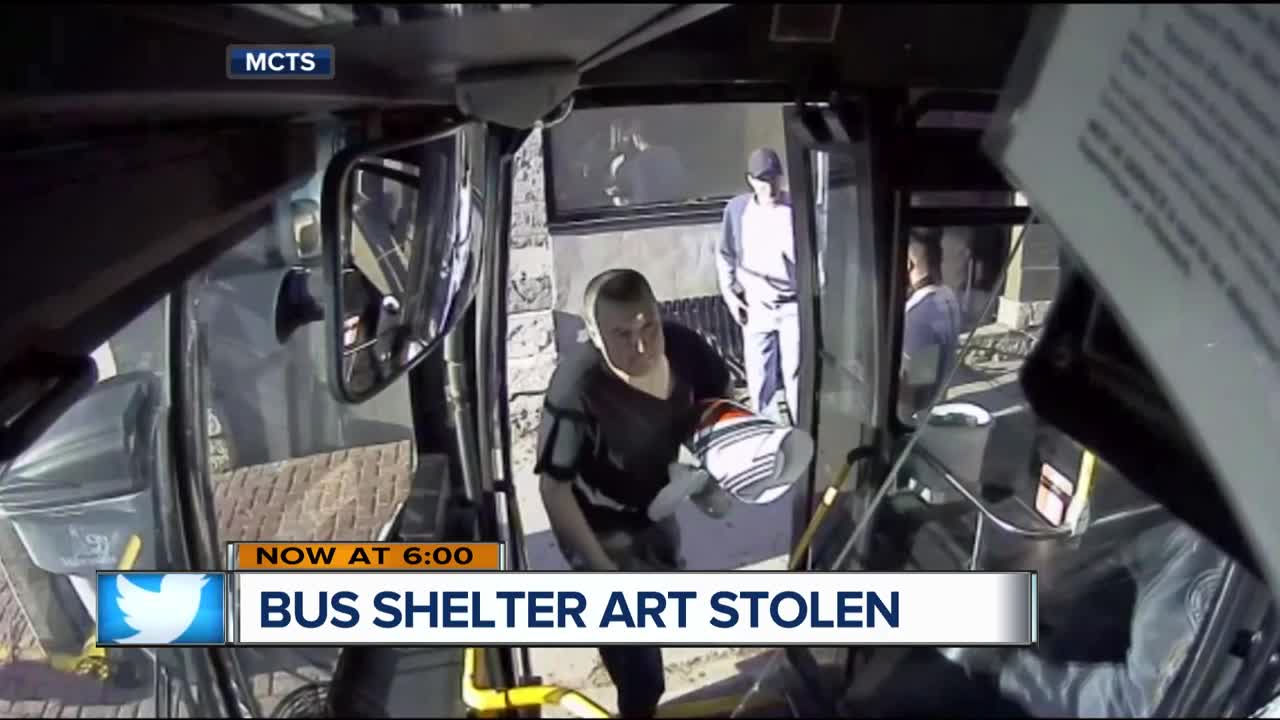 Artwork stolen from MCTS bus shelter