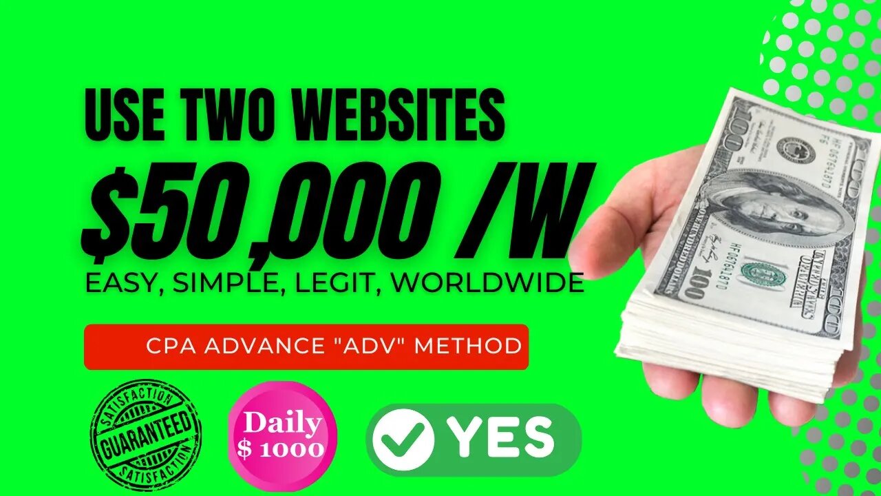 GET PAID $5000 A Week, CPA Marketing, ways to make money from home, make money online fast