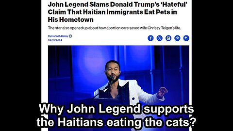Real reason why John Legend supports the Haitians eating cats in Springfield Oh? 😱 OMG‼️ 🤮🤮🤮